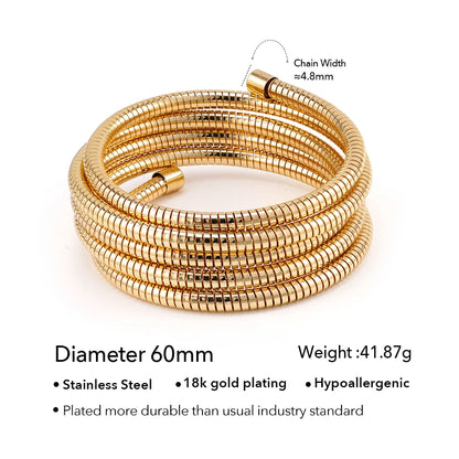 Circular Steel Wire Bangle Bracelet