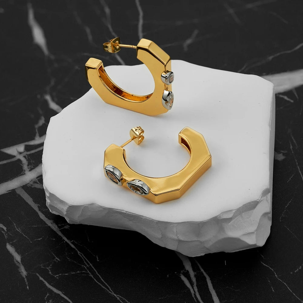 Polygonal Stud Earrings