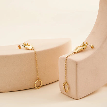 Human Hook Hand Drop Earrings