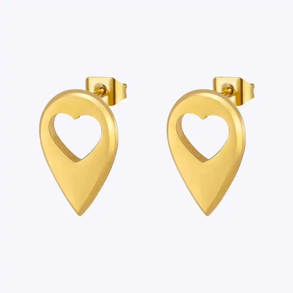 Droplet Heart Cutout Earrings