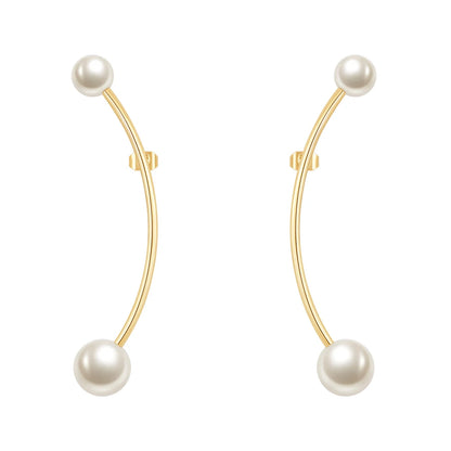 Hanging Pearl Stud Earrings