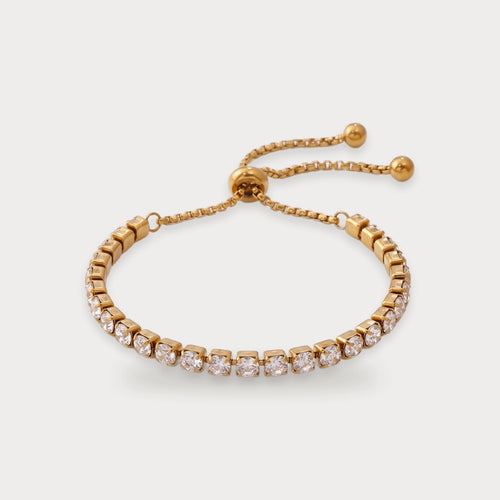 Adjustable Stainless Tennis Bracelet in gold