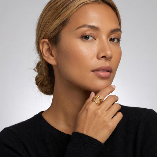 Alien Blob Ring worn by a model