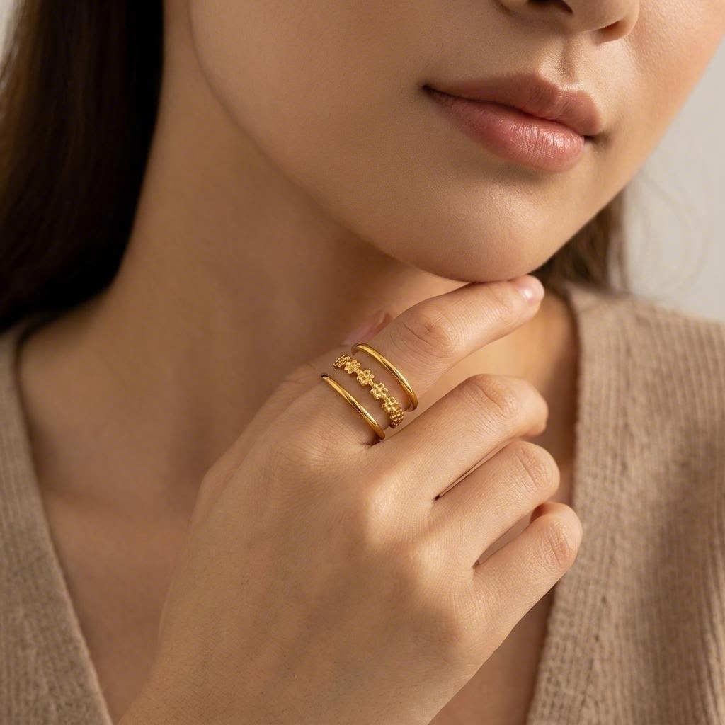 Beaded Trio Ring lifestyle photo