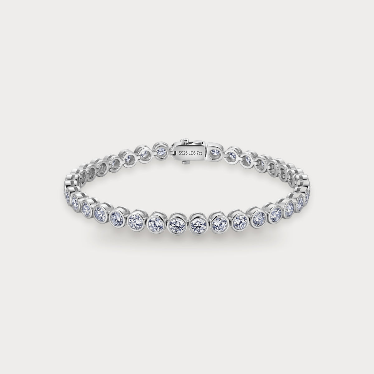 Bezel Lab Diamond Tennis Bracelet in sterling silver