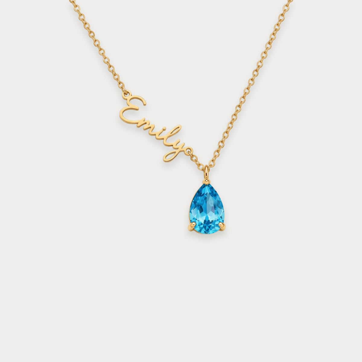 Birthstone Name Necklace studio photo