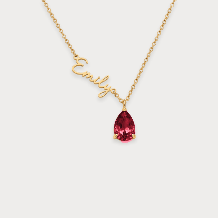 Birthstone Name Necklace