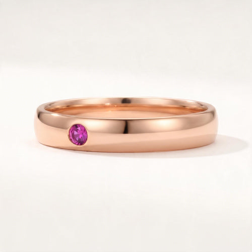 Birthstone Name Ring in rose gold