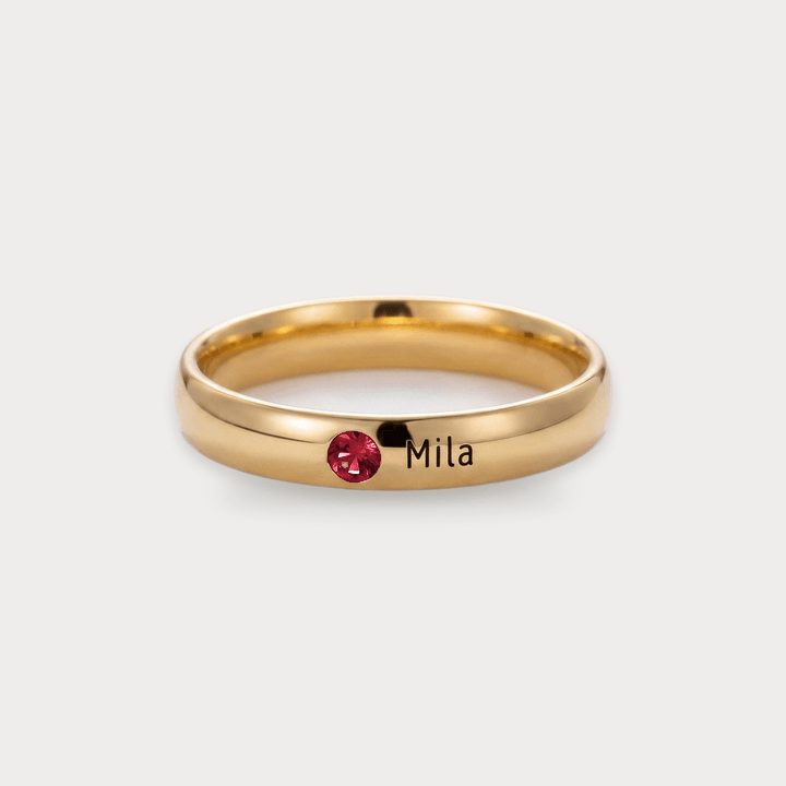 Birthstone Name Ring