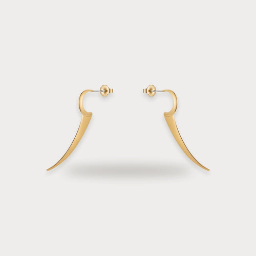 Back Blade Punk Earrings in gold