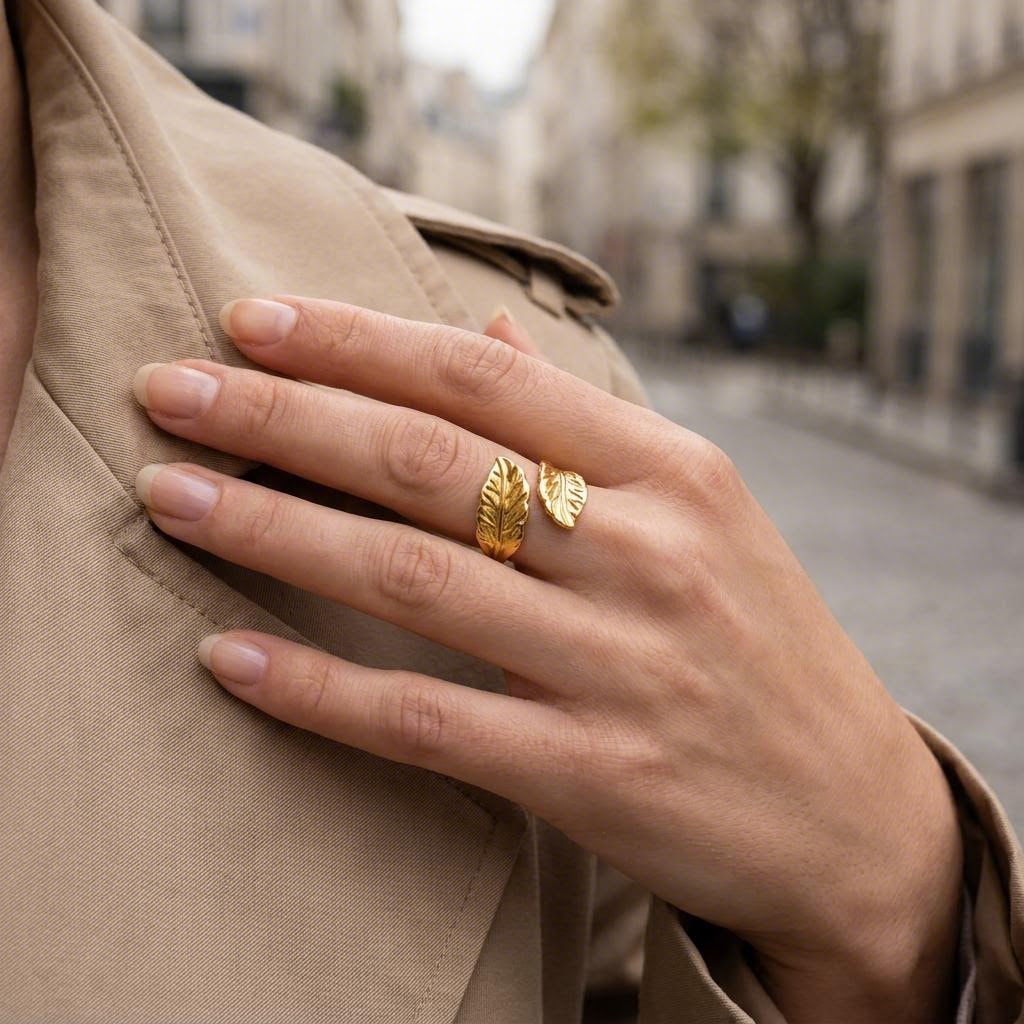 Feather Leaf Wrap Ring lifestyle photo