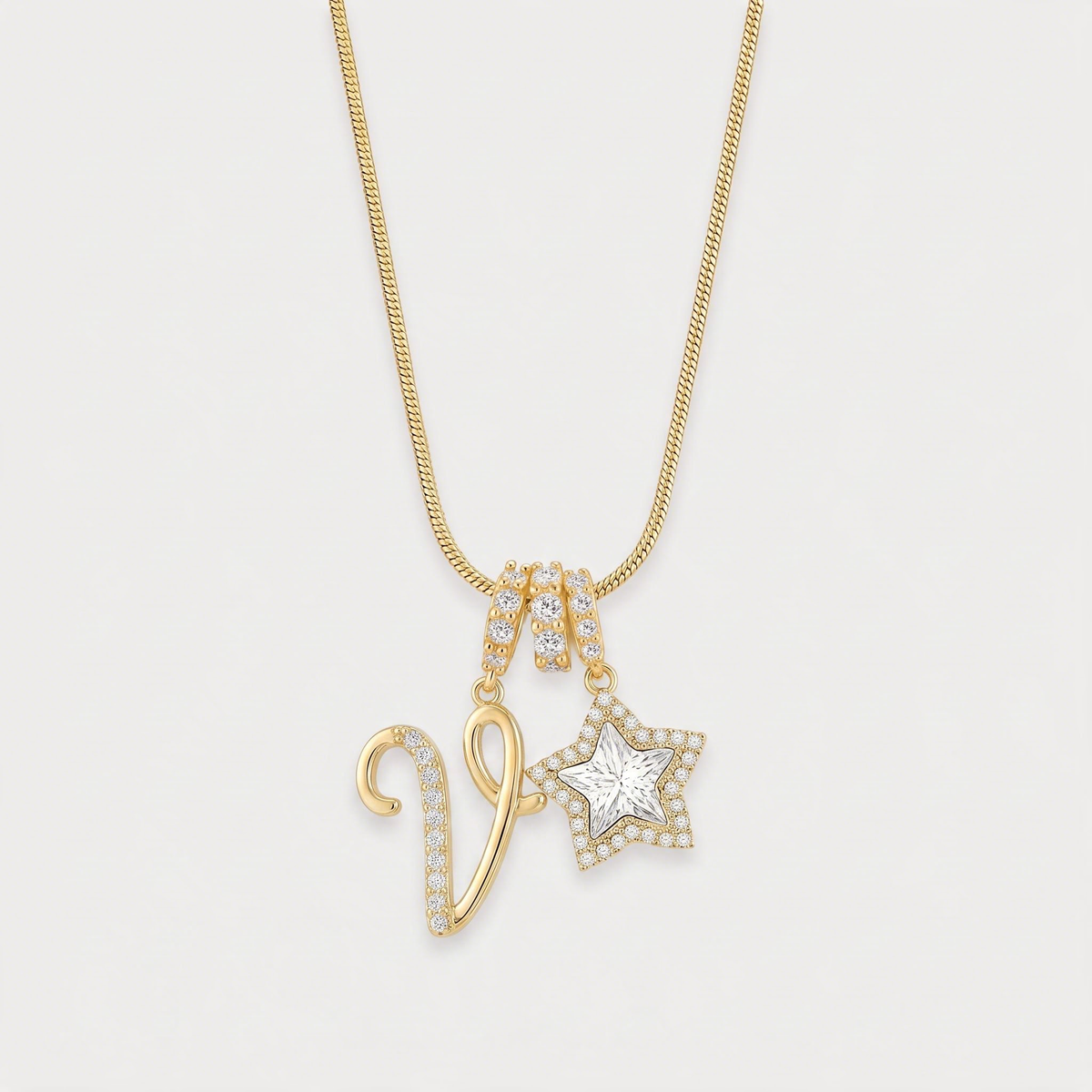 Letter V · gold