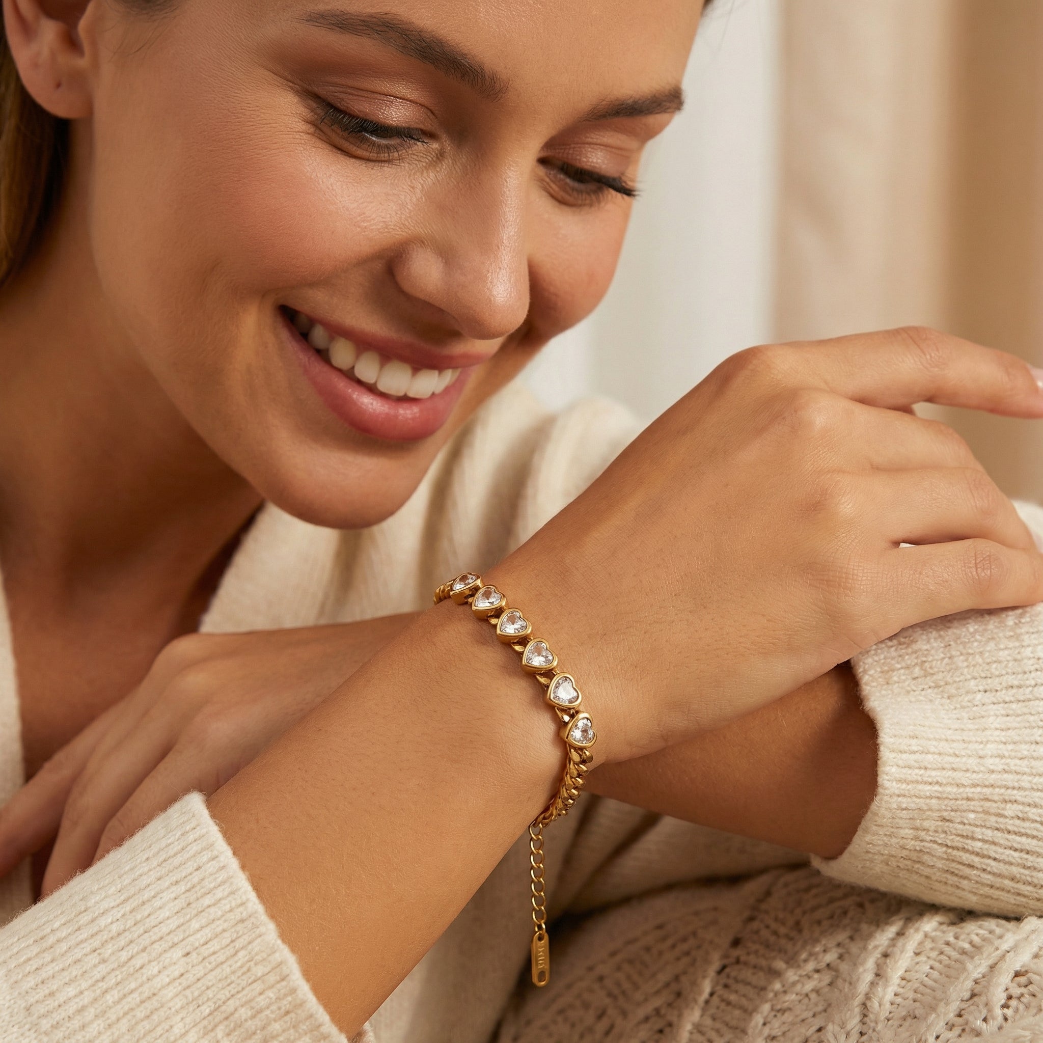 Heart Tennis Bracelet