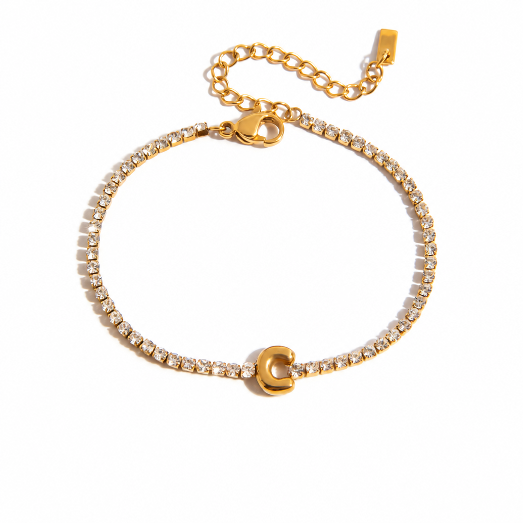 Initial Tennis Bracelet - C