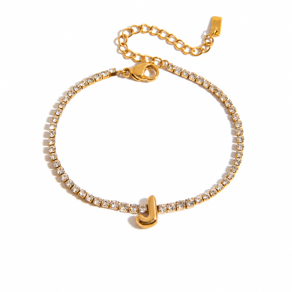 Initial Tennis Bracelet - J