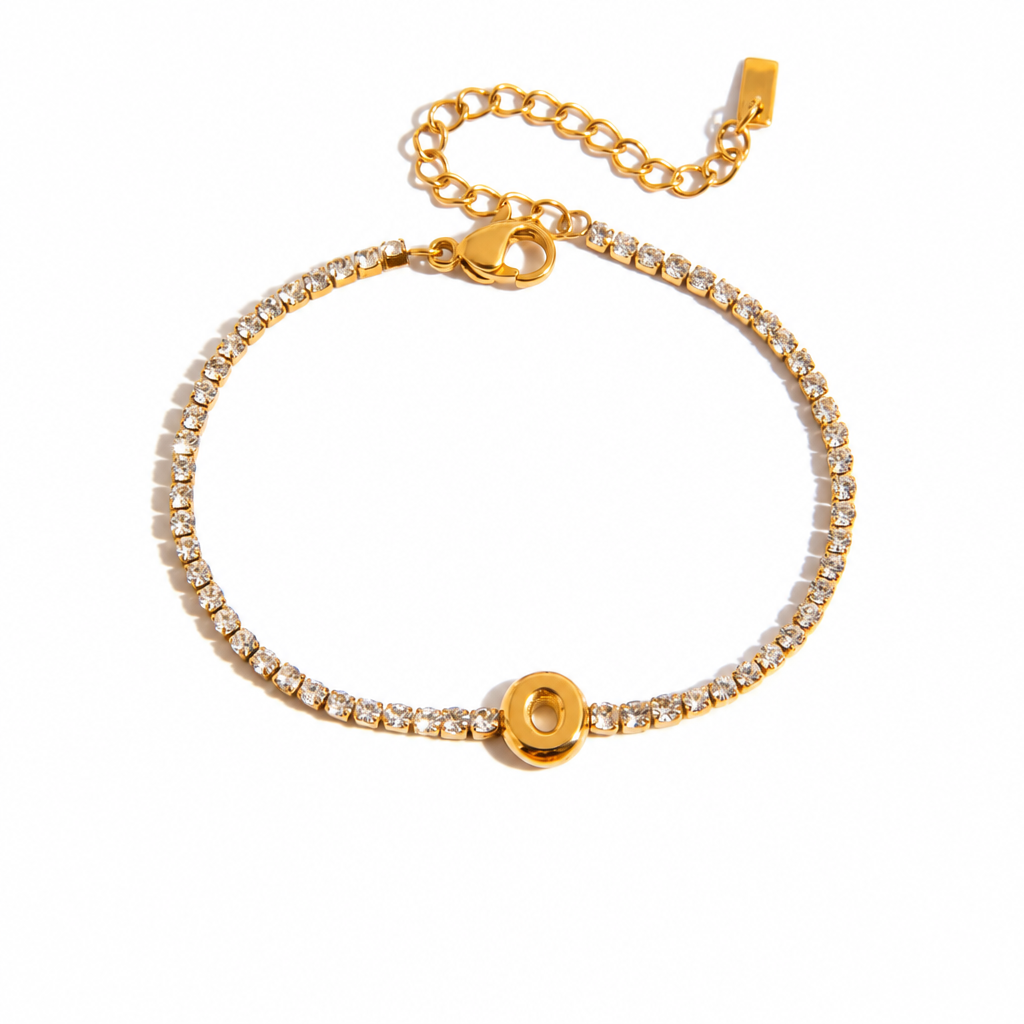 Initial Tennis Bracelet - O