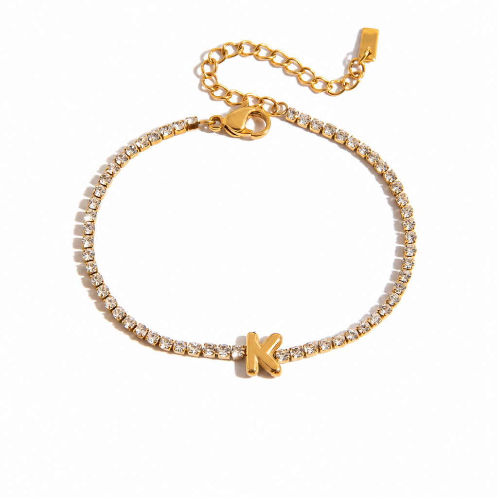 Initial Tennis Bracelet - K