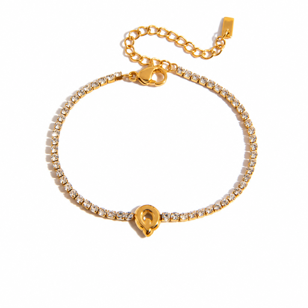 Initial Tennis Bracelet - Q