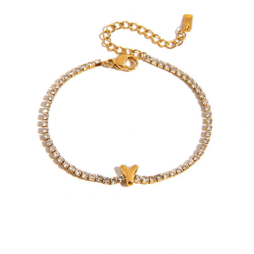 Initial Tennis Bracelet - Y