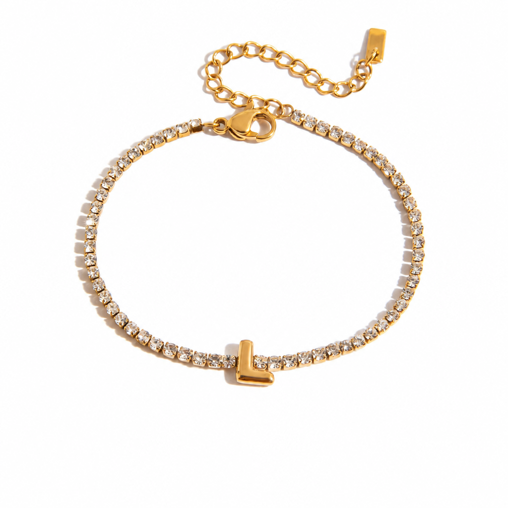 Initial Tennis Bracelet - L