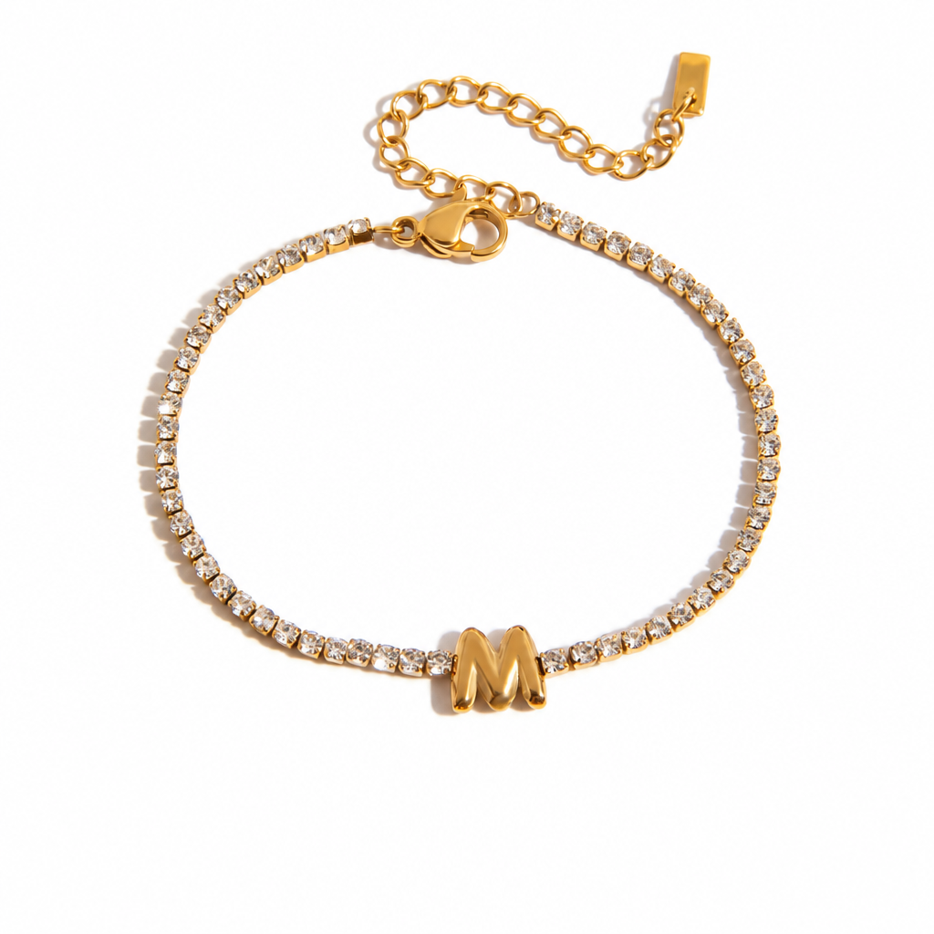 Initial Tennis Bracelet - M
