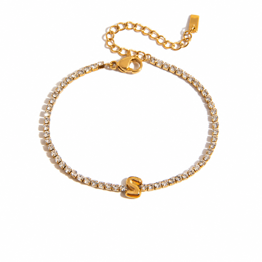 Initial Tennis Bracelet - S