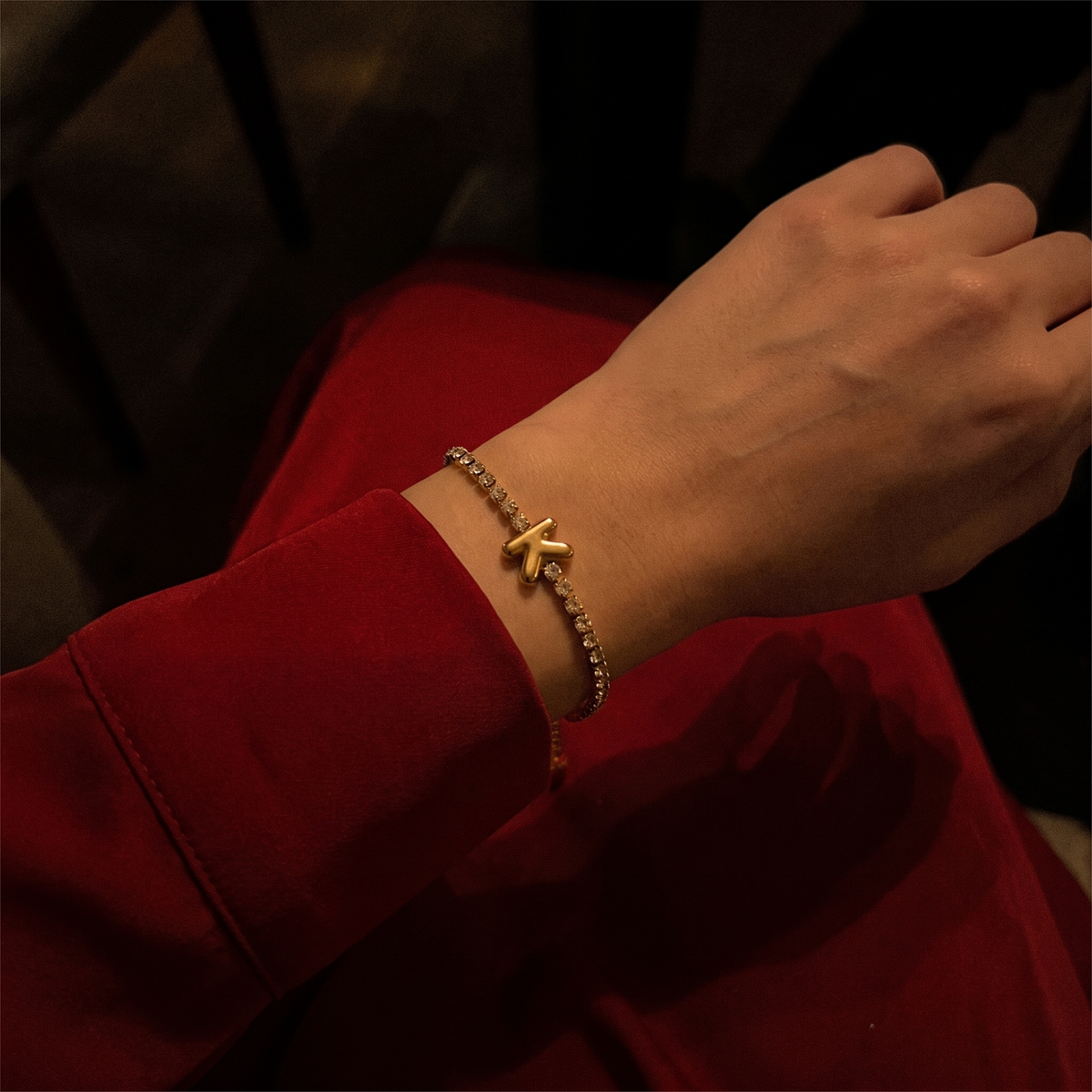Initial Tennis Bracelet