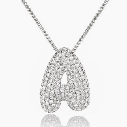 Bubble Initial Diamond Necklace
