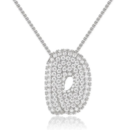 Bubble Initial Diamond Necklace