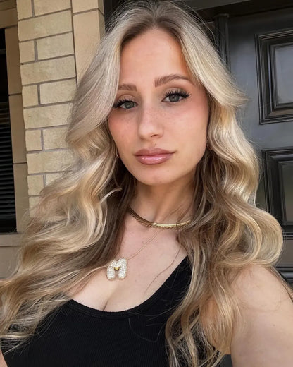 Bubble Initial Diamond Necklace