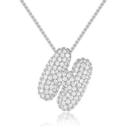 Bubble Initial Diamond Necklace