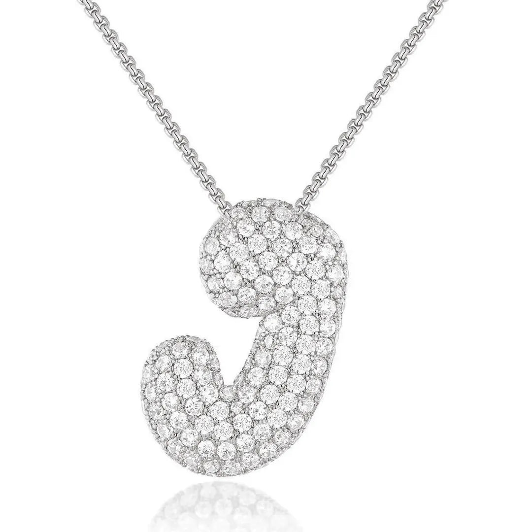 Bubble Initial Diamond Necklace