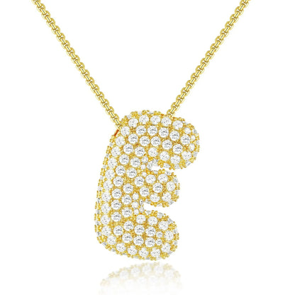 Bubble Initial Diamond Necklace