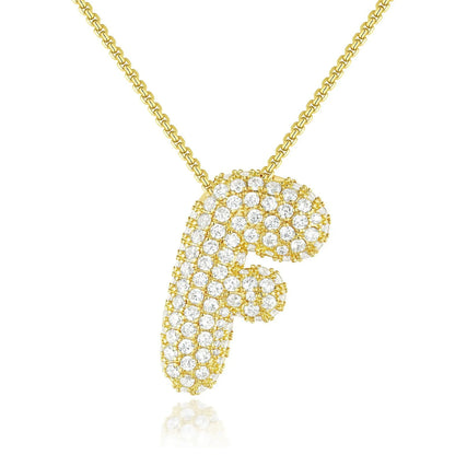 Bubble Initial Diamond Necklace
