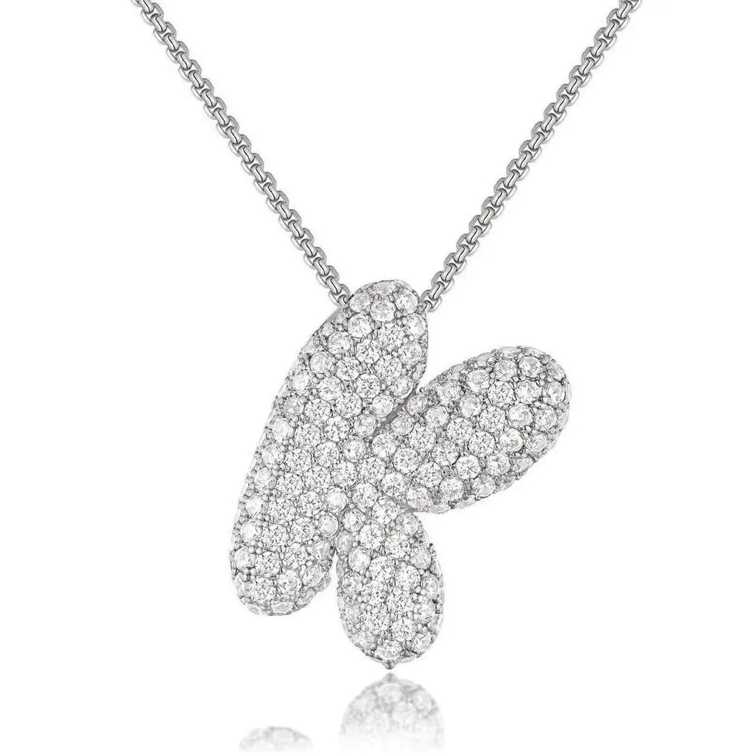 Bubble Initial Diamond Necklace