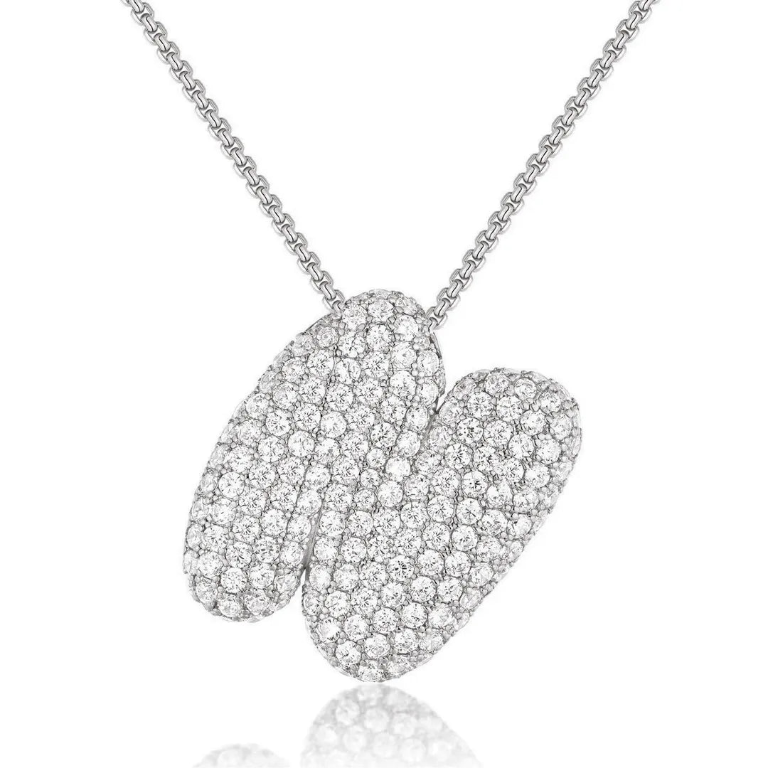 Bubble Initial Diamond Necklace