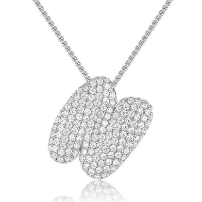 Bubble Initial Diamond Necklace