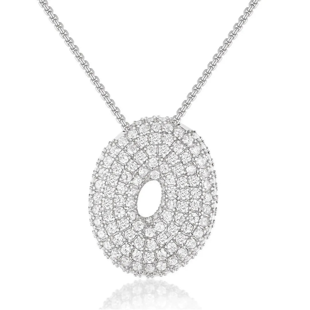 Bubble Initial Diamond Necklace