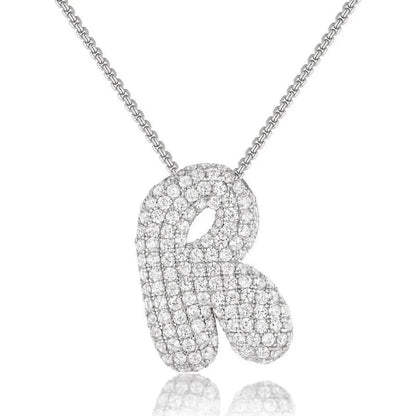 Bubble Initial Diamond Necklace