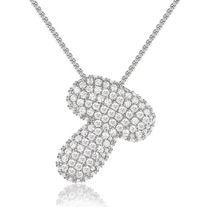Bubble Initial Diamond Necklace