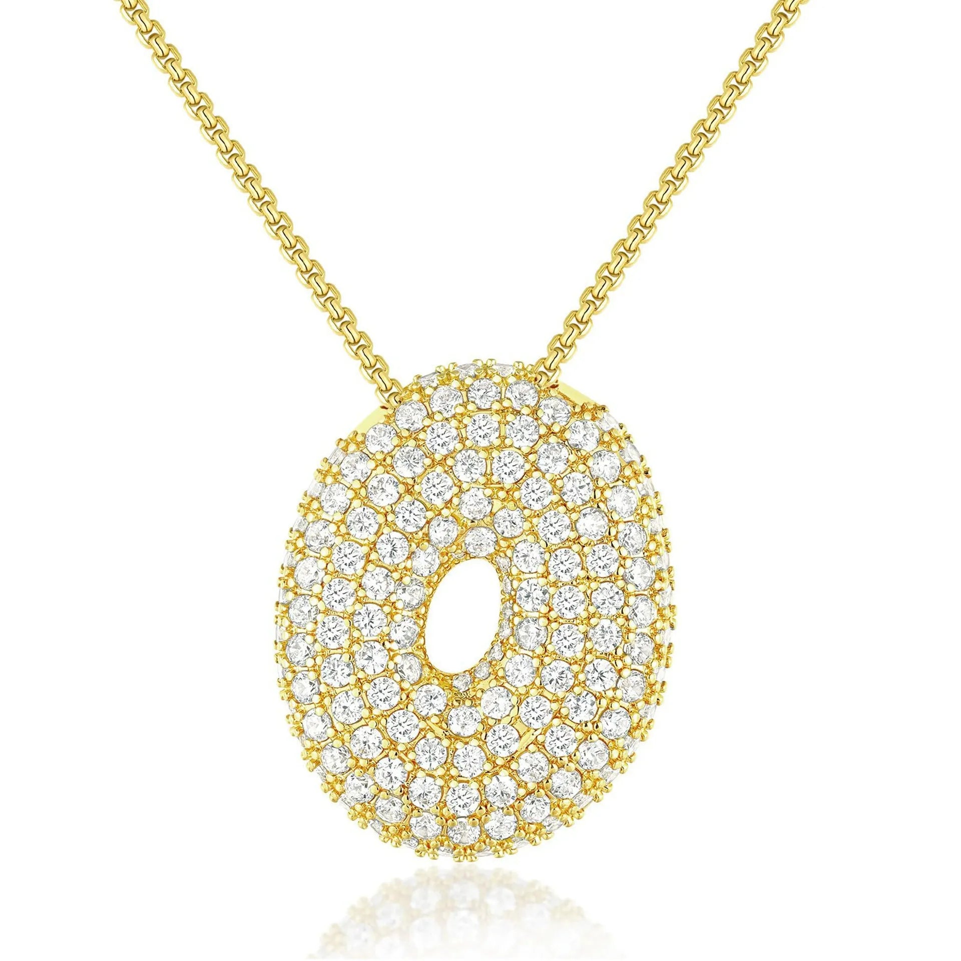 Bubble Initial Diamond Necklace