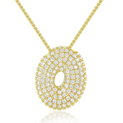 Bubble Initial Diamond Necklace