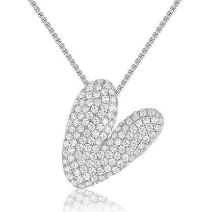 Bubble Initial Diamond Necklace