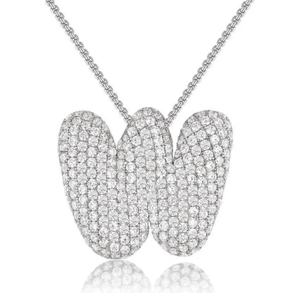 Bubble Initial Diamond Necklace