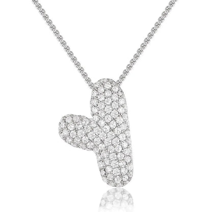 Bubble Initial Diamond Necklace