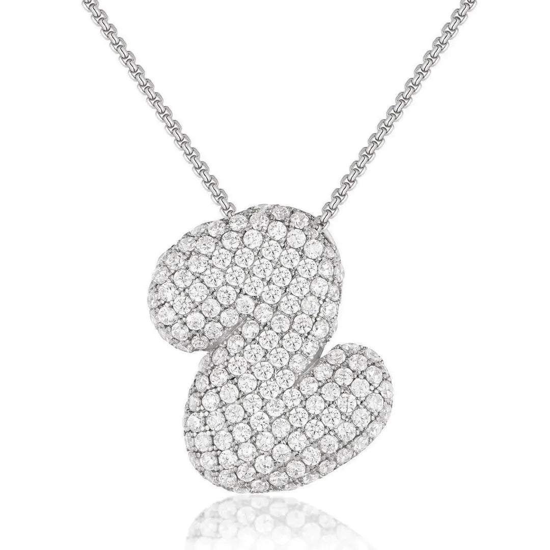 Bubble Initial Diamond Necklace