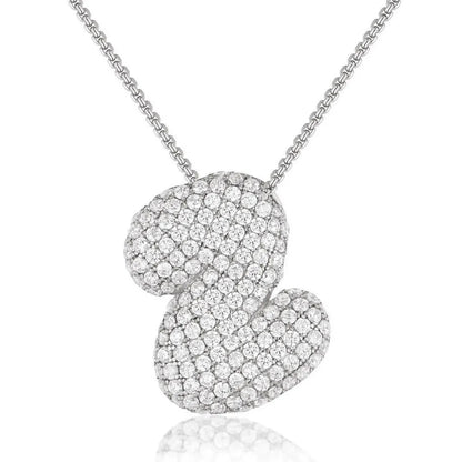 Bubble Initial Diamond Necklace