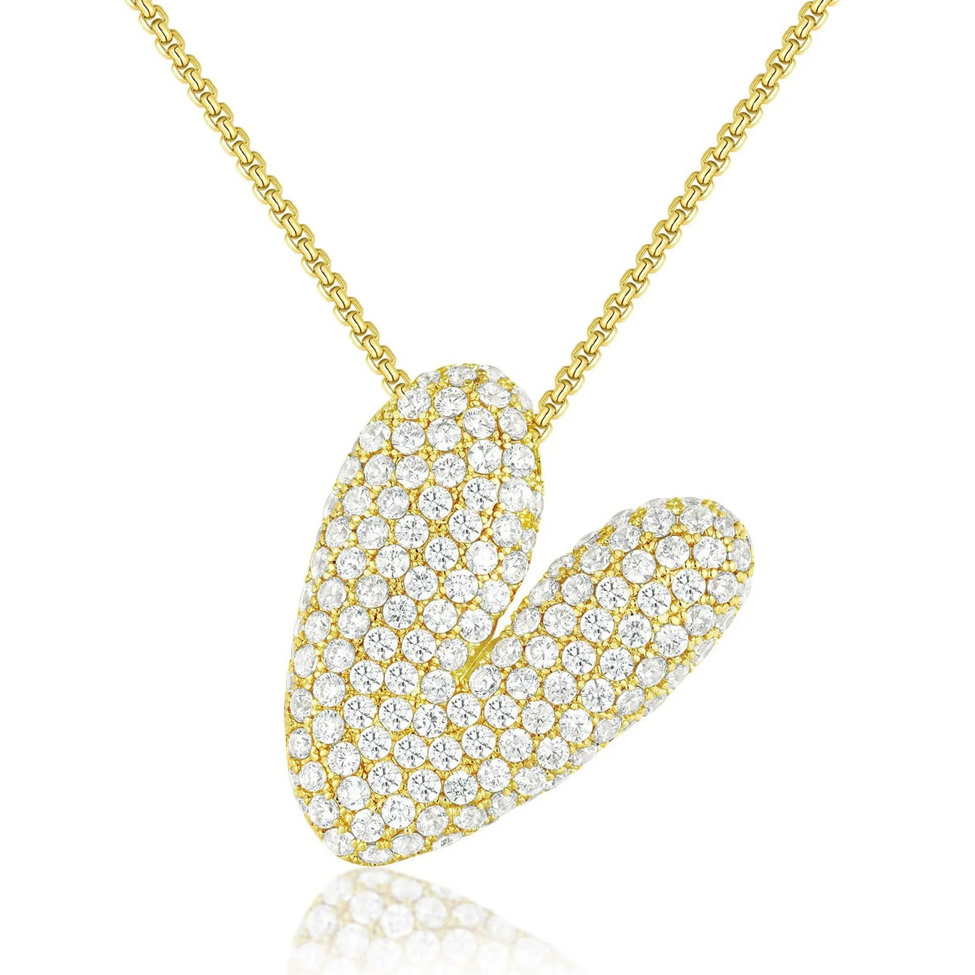 Bubble Initial Diamond Necklace