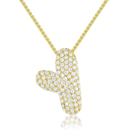 Bubble Initial Diamond Necklace