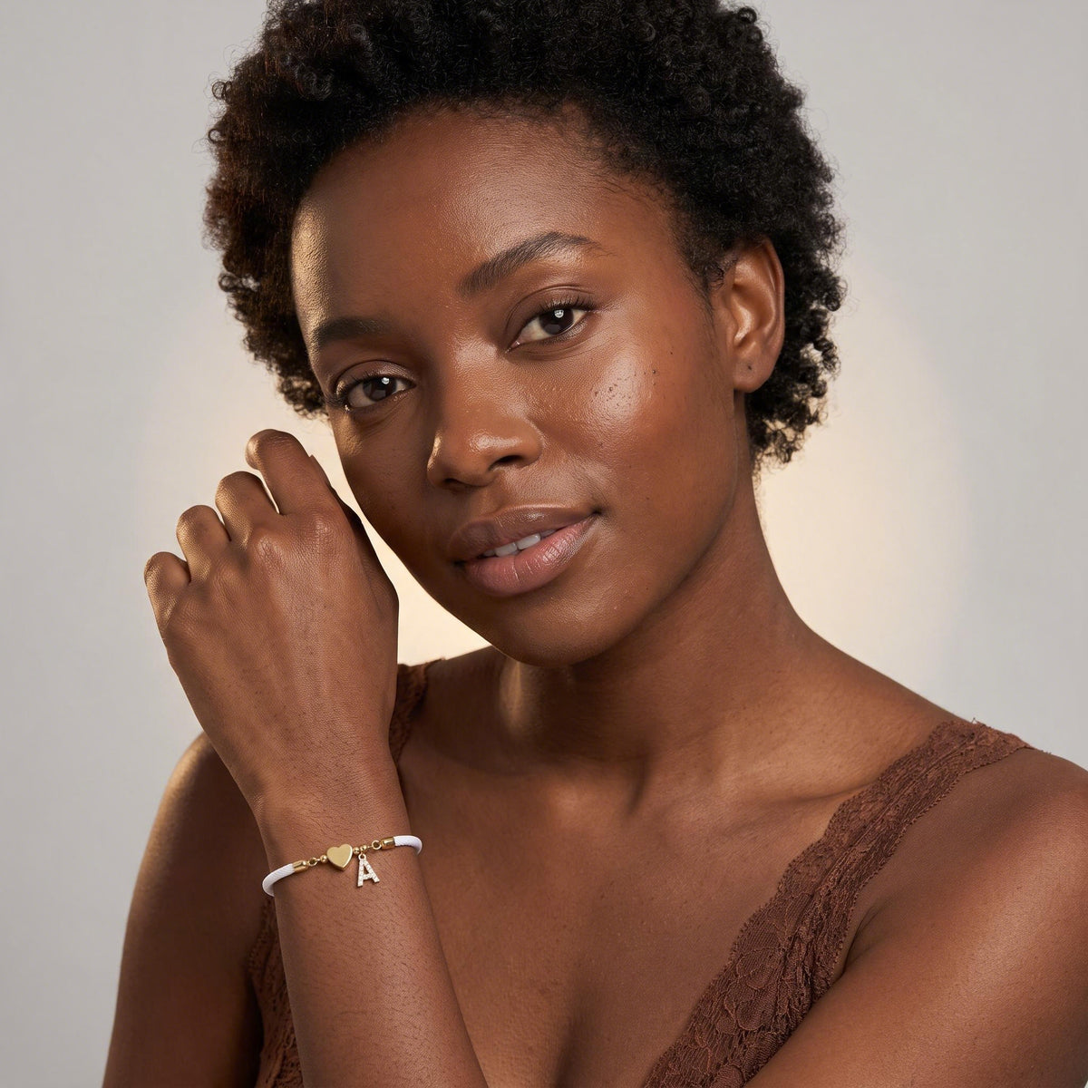 Initial Rope Bracelet worn by a model
